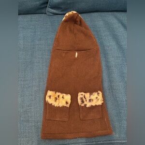 Companion Road brown hooded jacket with faux fur trim dog 🐶 puppy pup sweater